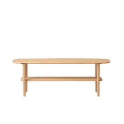 Christopher Knight Home Eartha Oak Rectangular Solid Wood Coffee Table With Shelf