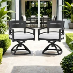 Christopher Knight Home Olivia Modern Aluminum Stable Base Swivel Chairs With Removable Sunbrella Cushions ( Set Of 2) -Ckhome2u Store GUEST 4f26b87e 60be 4bbb 927c 2465dc2631a7