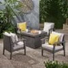 Keana 5pc Faux Rattan Club Chair & Fire Pit Chat Set - Christopher Knight Home -Ckhome2u Store GUEST 4f286943 5719 4c80 b53f 1612ff05732a