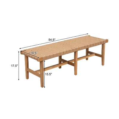 Christopher Knight Home Vladimir Contemporary Acacia Wood Bedroom Bench With Woven Faux Leather 2 Christopher Knight Home Vladimir Contemporary Acacia Wood Bedroom Bench With Woven Faux Leather - Image 2