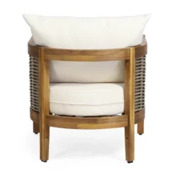 Christopher Knight Home Burchett Outdoor Acacia Wood And Rattan Club Chair With Cushions -Ckhome2u Store GUEST 517d1ce7 c9b4 4e84 b291 c4dbcdae6a23