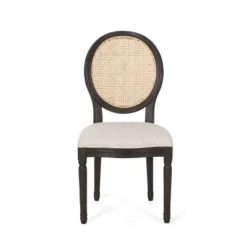 Christopher Knight Home Govan Upholstered Wood And Cane Dining Chairs (Set Of 2), Beige/Natural Brown/Dark Brown -Ckhome2u Store GUEST 51ccfc79 1f70 49b0 9911 667f8f556114