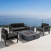Christopher Knight Home Cape Coral Outdoor Aluminum 4 Seater Chat Set With Fire Pit -Ckhome2u Store GUEST 5226ccd3 765c 4a42 b787 21a426d40bac