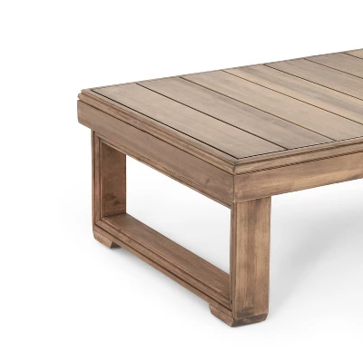 Westchester Outdoor Acacia Wood Rectangular Coffee Table Brown Wash - Christopher Knight Home 5 Westchester Outdoor Acacia Wood Rectangular Coffee Table Brown Wash - Christopher Knight Home - Image 5