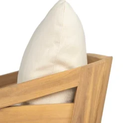 Christopher Knight Home Venteb Patio Slat Design Acacia Wood Upholstered Club Chair, Teak/Beige, Set Of 4 -Ckhome2u Store GUEST 5380f9de fd13 42c4 a467 d6d1bf6efb7c