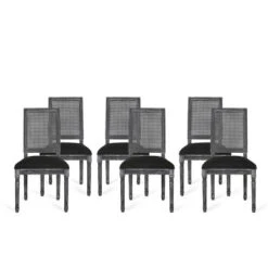 Set Of 6 Regina French Country Wood And Cane Upholstered Dining Chairs - Christopher Knight Home -Ckhome2u Store GUEST 5447129e 49cd 429c 98f0 b2448f9da6d8