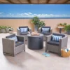 Christopher Knight Home Overton Outdoor Wicker 5 Piece Club Chair And Fire Pit Set With Cushions -Ckhome2u Store GUEST 555c6638 6057 4e02 8884 ce046fedb595