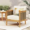 Christopher Knight Home Burchett Outdoor Acacia Wood And Rattan Club Chair With Cushions -Ckhome2u Store GUEST 5592db8a a8b1 4eeb abf8 d1b65e7f3323