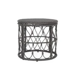 Bruce Outdoor Round Wicker Side Table Gray - Christopher Knight Home -Ckhome2u Store GUEST 569a90a6 dd8c 4741 b0da c3dde48a7bfd