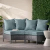 Christopher Knight Home 2pc Newton Wicker Outdoor Patio Curved Loveseat Sectional With Cushions Gray/Teal -Ckhome2u Store GUEST 57472341 ad4e 4f64 9039 113fb8daee15