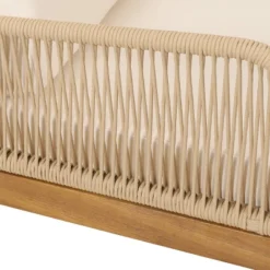 2pk Annisa Outdoor Acacia Wood Club Chairs With Cushions: Rope Weave, UV & Weather-Resistant - Christopher Knight Home