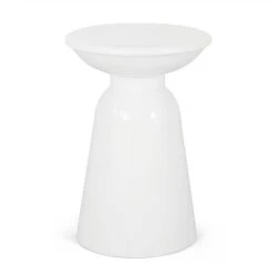 Pelon Outdoor Round Iron Side Table White - Christopher Knight Home: Modern Patio Furniture, No Assembly Required -Ckhome2u Store GUEST 598255c7 4a3d 4af7 80bc 99c74f9875fb