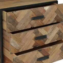 Burdine Handcrafted Boho Wood 3 Drawer Cabinet Natural/Black - Christopher Knight Home -Ckhome2u Store GUEST 5bdd15e6 6a7d 4e26 a020 5f53995ee933