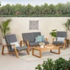 Paloma Outdoor Acacia Wood 4 Seater Chat Set With Cushions: Weather-Resistant - Christopher Knight Home -Ckhome2u Store GUEST 5c2126e9 87e6 4ada 8f6e 33cc7cd8d0b5