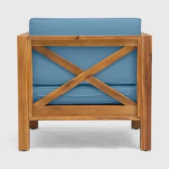 Brava 2pk Acacia Wood Club Chairs - Teak/Blue - Christopher Knight Home: Mid-Century Modern, Weather-Resistant 7 Brava 2pk Acacia Wood Club Chairs - Teak/Blue - Christopher Knight Home: Mid-Century Modern, Weather-Resistant -Ckhome2u Store GUEST 601e27f7 6081 4d66 8179 5deccea7e40b