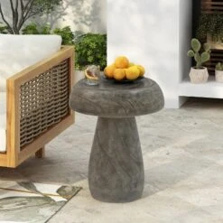 Christopher Knight Home Triton Outdoor Mushroom Lightweight Concrete Wood-like Texture Side Table -Ckhome2u Store GUEST 61009466 d277 4665 b2bd 96154de7e1f0