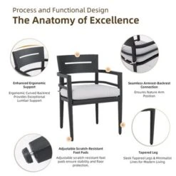 Christopher Knight Home Patio Elsie 5 Piece Aluminum And Sintered Stone Dining Set With Sunbrella Cushions -Ckhome2u Store GUEST 645313a9 2c24 4aa5 8d90 04d310a64aa9