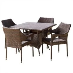Arden 5pc Wicker Patio Dining Set -Multibrown - Christopher Knight Home -Ckhome2u Store GUEST 674c8599 ea6a 481a aa19 62250cff8000