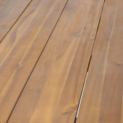 Christopher Knight Home Zion Outdoor Modern Industrial Acacia Wood 3 Piece Picnic Set With Hairpin Legs, Teak And Rustic Metal 3 Christopher Knight Home Zion Outdoor Modern Industrial Acacia Wood 3 Piece Picnic Set With Hairpin Legs, Teak And Rustic Metal - Image 3