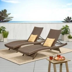 Thira 2pk Wicker Chaise Lounge Brown - Christopher Knight Home: Aluminum Frame, Weather-Resistant, No Assembly Required -Ckhome2u Store GUEST 696ee831 9340 4eec 878e b7776beb4dd4