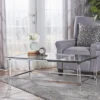Bayla Modern Coffee Table Clear - Christopher Knight Home: Tempered Glass, Iron & Acrylic