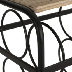 Rauser Modern Industrial 6 Bottle Tabletop Wine Rack Natural/Black - Christopher Knight Home -Ckhome2u Store GUEST 6cbbabf6 9901 4ff6 829a 0b2f36945761