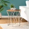 Cowger Rustic Glam Handcrafted Mango Wood Side Table Walnut/Polished Nickel - Christopher Knight Home -Ckhome2u Store GUEST 6d592cf0 b315 4811 828f 5c0853bc4f1c