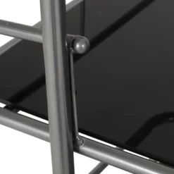 Bridger Modern 3 Tier Bar Cart With Glass Shelving Silver/Black - Christopher Knight Home -Ckhome2u Store GUEST 6d59d5b8 1245 4ee9 bcf9 3410a70cac44