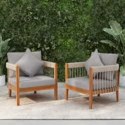 Christopher Knight Home Clifton Patio Rustic Acacia And Rope Upholstered Club Chair With Curved Back (Set Of 2) 21 Christopher Knight Home Clifton Patio Rustic Acacia And Rope Upholstered Club Chair With Curved Back (Set Of 2) -Ckhome2u Store GUEST 6d9a2f37 4839 46de 9fa1 2240da2c6f78