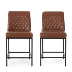 2pc Osgood Contemporary Diamond Stitch Counter Height Barstools - Christopher Knight Home -Ckhome2u Store GUEST 6deee7bc 8ab1 46c4 bad5 6ae307691d2b