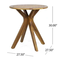 Stamford Round Acacia Wood Bistro Table With X Legs - Teak - Christopher Knight Home: Outdoor Dining Furniture -Ckhome2u Store GUEST 7038aeec 901f 434c 8880 c54f014809a7