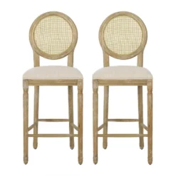 2pc Epworth French Country Wooden Barstools With Upholstered Seating - Christopher Knight Home -Ckhome2u Store GUEST 719e2a65 fa4d 4397 aa88 d0ba93cc6959