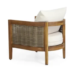 Christopher Knight Home Burchett 3 Piece Patio Acacia Wood And Faux Rattan Chat Set With Cushions -Ckhome2u Store GUEST 71fe0001 5dc8 4a3b bf87 45d1e5f1df8c