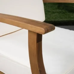 Perla 5pc Patio Sectional Sofa - Teak/Cream - Christopher Knight Home -Ckhome2u Store GUEST 7483d48c 66f7 475c 95bc 9dbb41bb9036