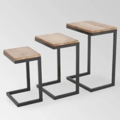 Tohono Nesting Tables Antique Firwood (Set Of 3) - Christopher Knight Home