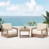 Christopher Knight Home Andrae Outdoor Acacia Wood 3 Piece Chat Set With Cushions, Brown And Beige -Ckhome2u Store GUEST 75bf96c9 e6af 4f1c bc1b 81b3dc685fe5