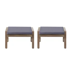 Christopher Knight Home Temecula Acacia Wood Ottomans With Cushion (Set Of 2) -Ckhome2u Store GUEST 76576582 3efc 4d3b b224 789cda27409b