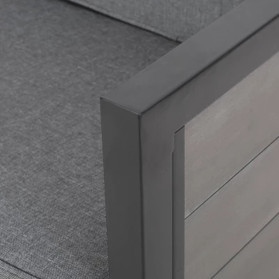 Jax 2pc Faux Wood Loveseat Set - Gray - Christopher Knight Home 3 Jax 2pc Faux Wood Loveseat Set - Gray - Christopher Knight Home - Image 3