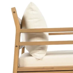 Christopher Knight Home Barnaby Outdoor Acacia Wood Slat Design Upholstered Club Chair, Beige -Ckhome2u Store GUEST 76ef039d ce76 48b6 ad36 859806840eb4