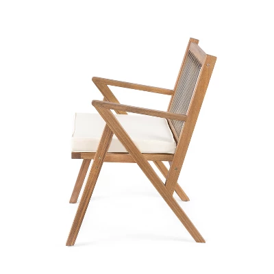 Christopher Knight Home Reynard 7 Piece Expandable Outdoor Dining Set With Acacia Wood Table And Rope Back Chairs 5 Christopher Knight Home Reynard 7 Piece Expandable Outdoor Dining Set With Acacia Wood Table And Rope Back Chairs - Image 5