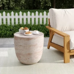 Christopher Knight Home Susie Outdoor Modern Barrel Lightweight Concrete Side Table -Ckhome2u Store GUEST 7934ba75 4e62 4ec0 8205 142757803d5f