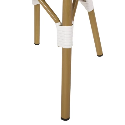 Louna 2pk Outdoor French Bistro Chairs With Bamboo Finish - Gray/White - Christopher Knight Home 9 Louna 2pk Outdoor French Bistro Chairs With Bamboo Finish - Gray/White - Christopher Knight Home - Image 9