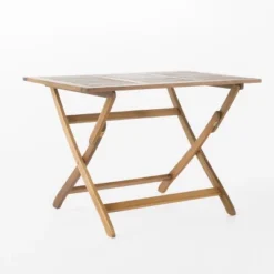 Christopher Knight Home Rabion Outdoor Rustic 42" Acacia Wood Foldable Dining Table