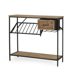 Boster Boho Industrial 8 Bottle Wine Rack Console Table With Storage Natural/Black - Christopher Knight Home 13 Boster Boho Industrial 8 Bottle Wine Rack Console Table With Storage Natural/Black - Christopher Knight Home -Ckhome2u Store GUEST 7d84e1f0 712a 48e2 9756 b281cb51fe61