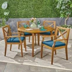 Christopher Knight Home Mayne Outdoor Acacia Wood 5 Piece Dining Set With Cushions -Ckhome2u Store GUEST 7d8f9b3b 616c 4d9c 87b8 7dd0491ff008