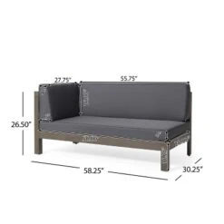 Christopher Knight Home Lyra Outdoor Acacia Wood 4 Seater 88.5" Sectional Sofa With Cushions -Ckhome2u Store GUEST 8046cae6 bbdf 458d b9bc 209231b50539