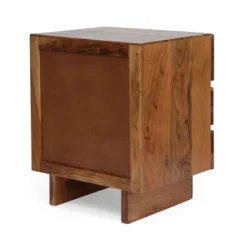 Terrell Handcrafted Boho Acacia Wood 3 Drawer Nightstand Dark Natural - Christopher Knight Home -Ckhome2u Store GUEST 814597ff 294d 4d7d 9e88 5b09c9342ee2