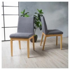 Set Of 2 Dimitri Dining Chair Gray/Oak - Christopher Knight Home
