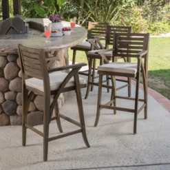Hermosa 4pk Acacia Wood Patio Barstools - Christopher Knight Home -Ckhome2u Store GUEST 82528c09 f51d 45c9 905a f68ef9a20610