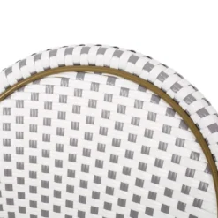 Elize 2pk Outdoor French Bistro Chairs - Gray/White/Bamboo - Christopher Knight Home -Ckhome2u Store GUEST 8622f3d6 f9b3 4077 ace2 3f242539e33e